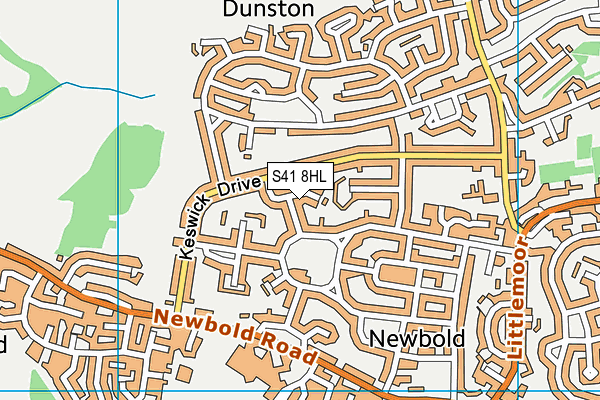 S41 8HL map - OS VectorMap District (Ordnance Survey)