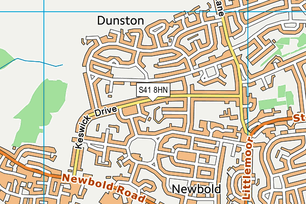 S41 8HN map - OS VectorMap District (Ordnance Survey)