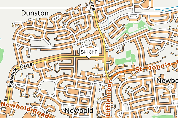 S41 8HP map - OS VectorMap District (Ordnance Survey)