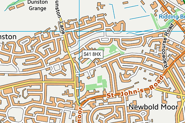 S41 8HX map - OS VectorMap District (Ordnance Survey)