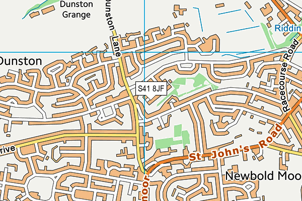 S41 8JF map - OS VectorMap District (Ordnance Survey)