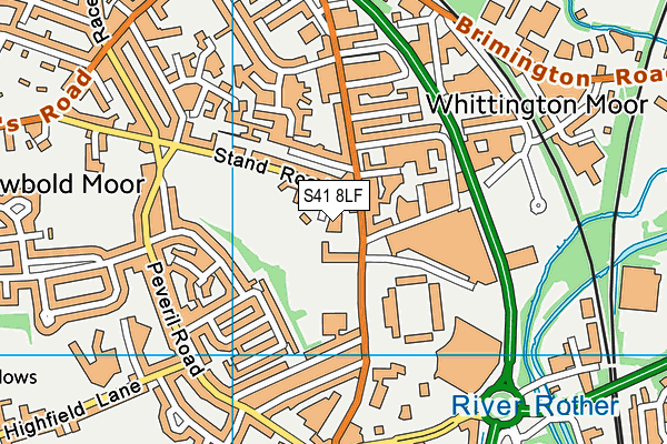 Places Gym (Chesterfield) (Closed) map (S41 8LF) - OS VectorMap District (Ordnance Survey)
