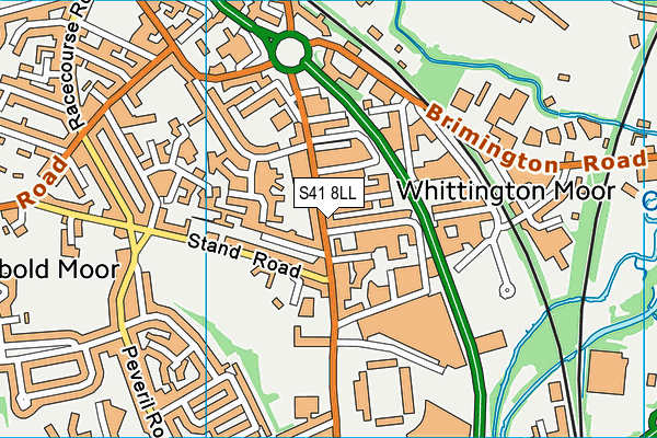 S41 8LL map - OS VectorMap District (Ordnance Survey)