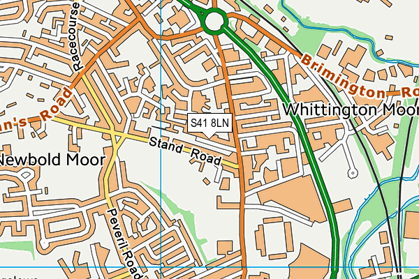 S41 8LN map - OS VectorMap District (Ordnance Survey)