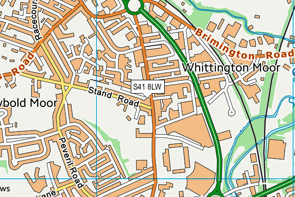 S41 8LW map - OS VectorMap District (Ordnance Survey)