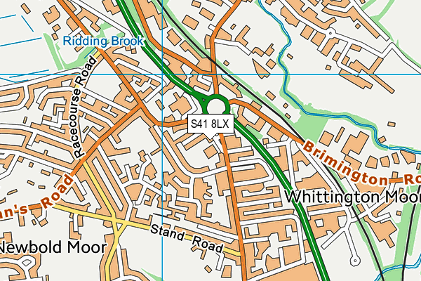 S41 8LX map - OS VectorMap District (Ordnance Survey)