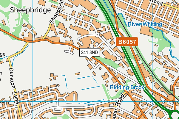 S41 8ND map - OS VectorMap District (Ordnance Survey)