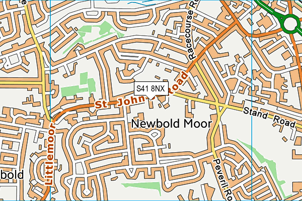 S41 8NX map - OS VectorMap District (Ordnance Survey)