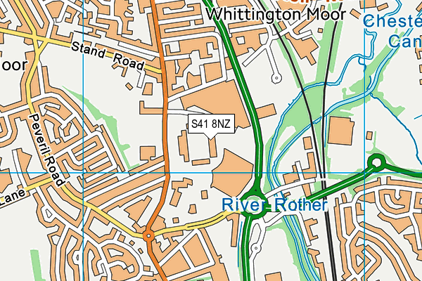 Chesterfield Fc (The Smh Group Stadium) map (S41 8NZ) - OS VectorMap District (Ordnance Survey)