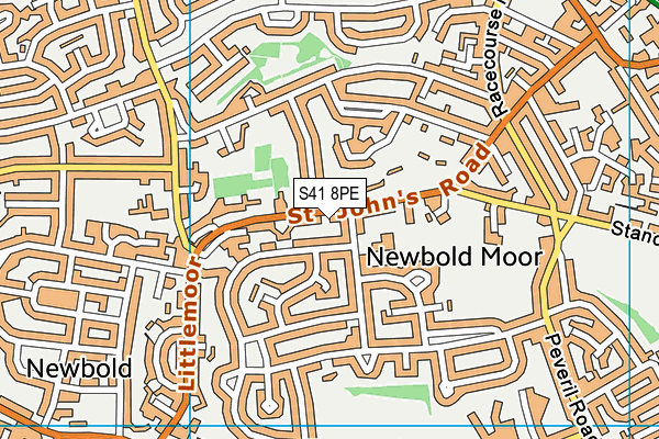 S41 8PE map - OS VectorMap District (Ordnance Survey)