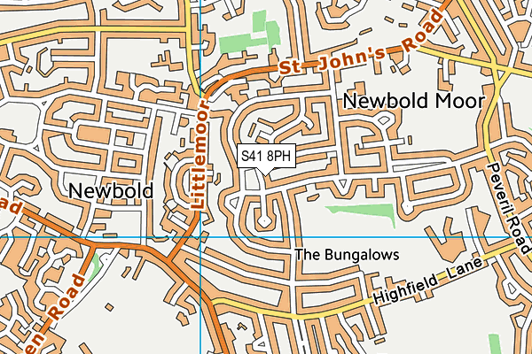 S41 8PH map - OS VectorMap District (Ordnance Survey)