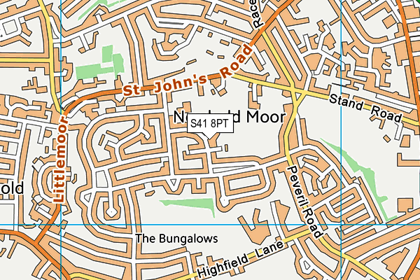 S41 8PT map - OS VectorMap District (Ordnance Survey)