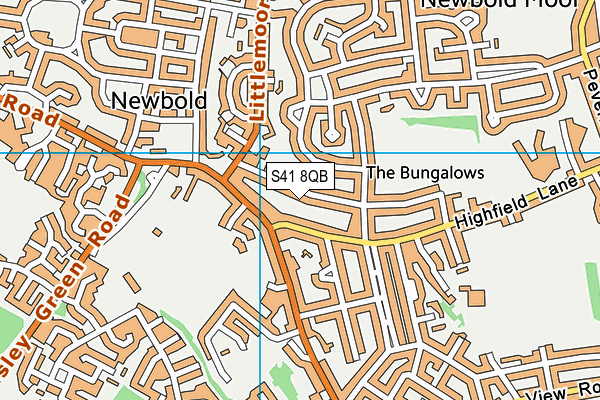 S41 8QB map - OS VectorMap District (Ordnance Survey)