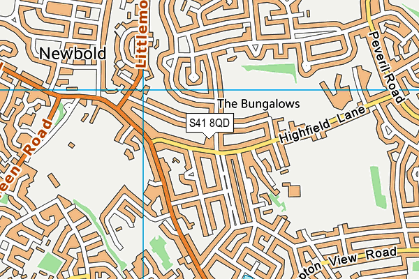 S41 8QD map - OS VectorMap District (Ordnance Survey)