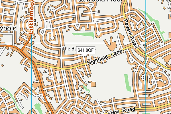 S41 8QF map - OS VectorMap District (Ordnance Survey)