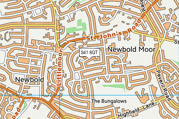 S41 8QT map - OS VectorMap District (Ordnance Survey)