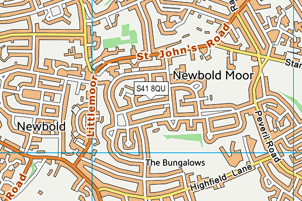 S41 8QU map - OS VectorMap District (Ordnance Survey)