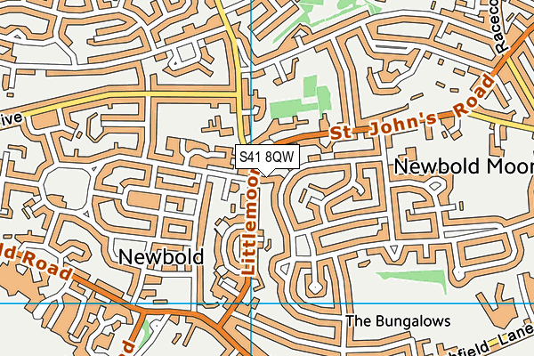 S41 8QW map - OS VectorMap District (Ordnance Survey)