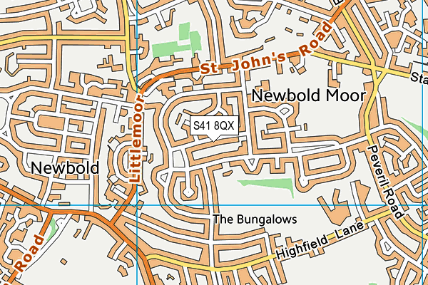 S41 8QX map - OS VectorMap District (Ordnance Survey)