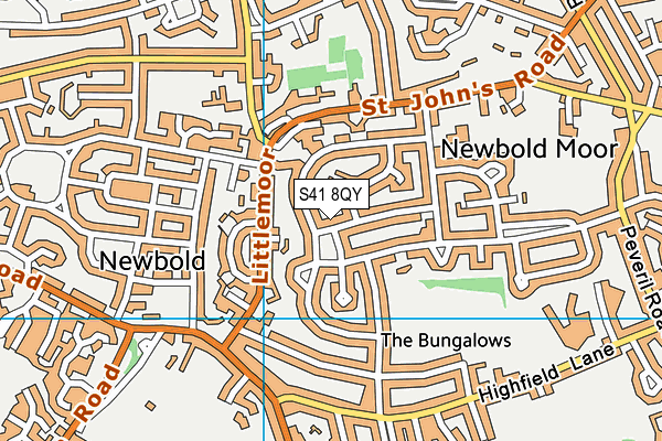 S41 8QY map - OS VectorMap District (Ordnance Survey)