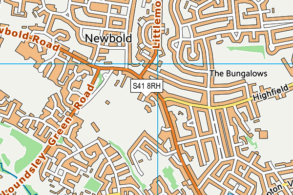 S41 8RH map - OS VectorMap District (Ordnance Survey)