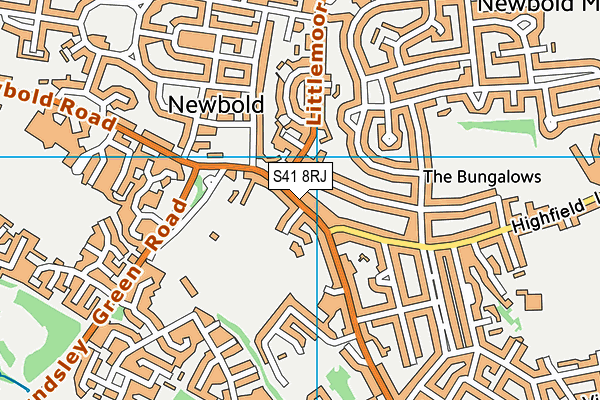 S41 8RJ map - OS VectorMap District (Ordnance Survey)