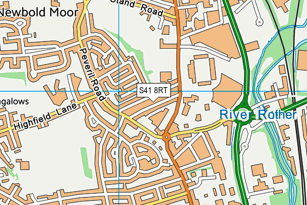 S41 8RT map - OS VectorMap District (Ordnance Survey)