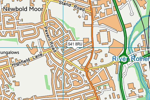 S41 8RU map - OS VectorMap District (Ordnance Survey)