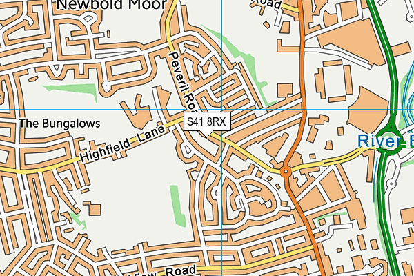 S41 8RX map - OS VectorMap District (Ordnance Survey)