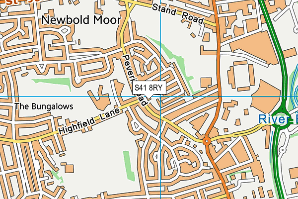 S41 8RY map - OS VectorMap District (Ordnance Survey)