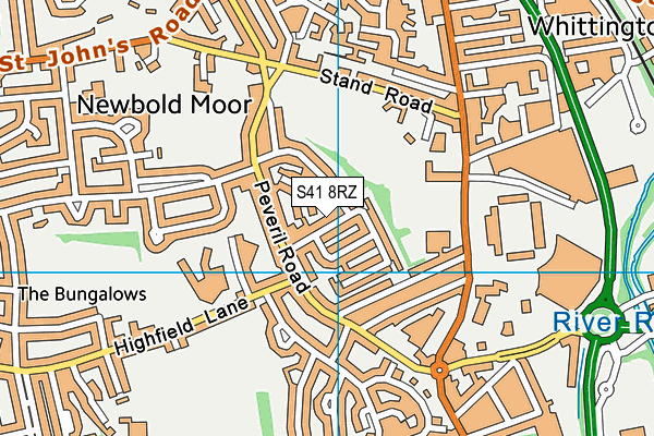 S41 8RZ map - OS VectorMap District (Ordnance Survey)