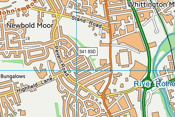 S41 8SD map - OS VectorMap District (Ordnance Survey)