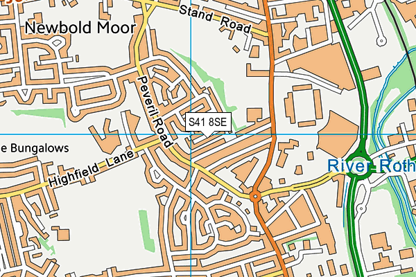 S41 8SE map - OS VectorMap District (Ordnance Survey)