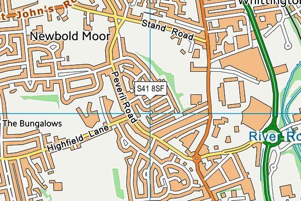 S41 8SF map - OS VectorMap District (Ordnance Survey)