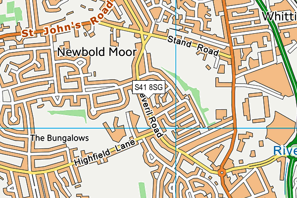 S41 8SG map - OS VectorMap District (Ordnance Survey)