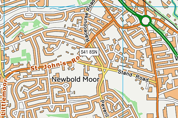 S41 8SN map - OS VectorMap District (Ordnance Survey)