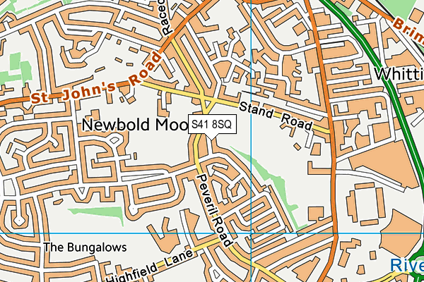 S41 8SQ map - OS VectorMap District (Ordnance Survey)