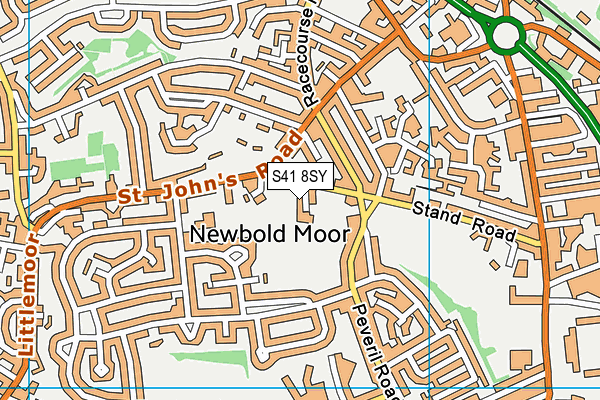 S41 8SY map - OS VectorMap District (Ordnance Survey)