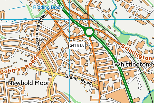 S41 8TA map - OS VectorMap District (Ordnance Survey)