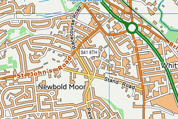S41 8TH map - OS VectorMap District (Ordnance Survey)
