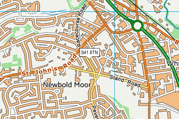 S41 8TN map - OS VectorMap District (Ordnance Survey)