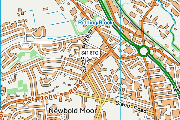 S41 8TQ map - OS VectorMap District (Ordnance Survey)