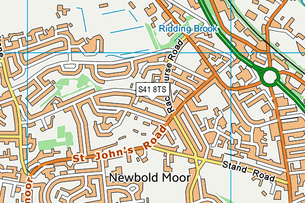 S41 8TS map - OS VectorMap District (Ordnance Survey)