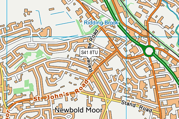 S41 8TU map - OS VectorMap District (Ordnance Survey)