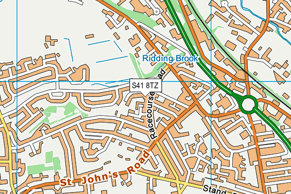 S41 8TZ map - OS VectorMap District (Ordnance Survey)