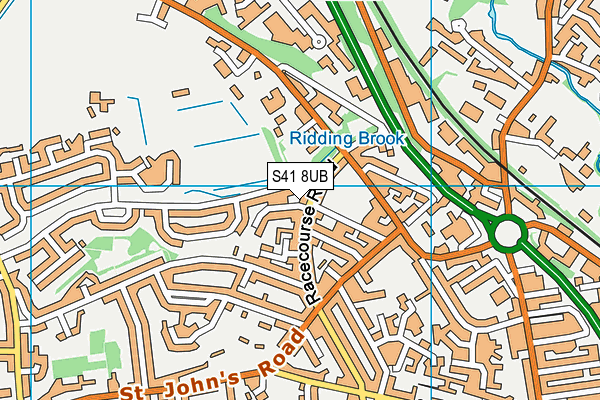 S41 8UB map - OS VectorMap District (Ordnance Survey)