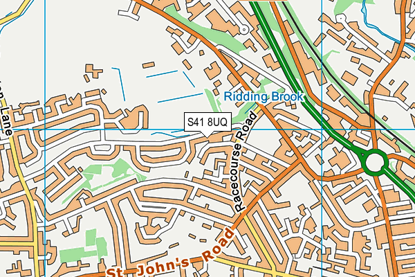 S41 8UQ map - OS VectorMap District (Ordnance Survey)