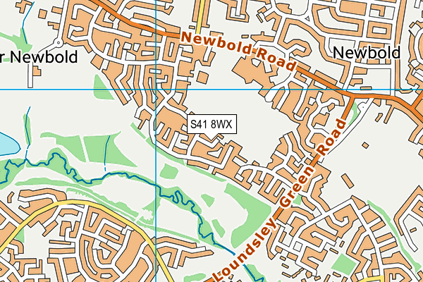 S41 8WX map - OS VectorMap District (Ordnance Survey)