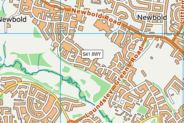 S41 8WY map - OS VectorMap District (Ordnance Survey)