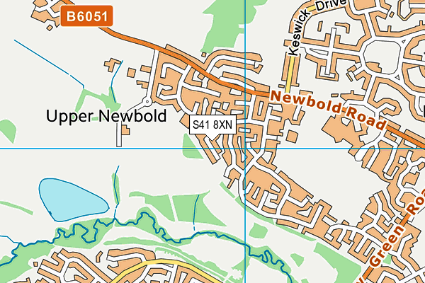 S41 8XN map - OS VectorMap District (Ordnance Survey)